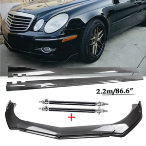 For Mercedes-Benz E200 E250 E280 E300 Carbon Fiber Front Bumper Lip Chin Spoiler - Picture 1 of 22
