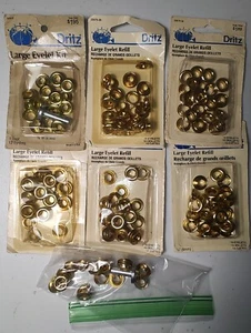 Dritz Eyelet Kit and 5 Refill Packs +Extras 90+ Eyelets Brass 6MM, 1/4” USA Made - Picture 1 of 7