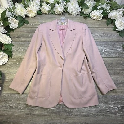 Chaqueta Blazer Lew Magram De Colección Para Mujer Talla 8 Rosa Forrada Carrera Sencillo Pecho Foto 1 de 4