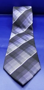 Alfani Purple Plaid Design Men’s Hand Made Tie Necktie EUC - Picture 1 of 4