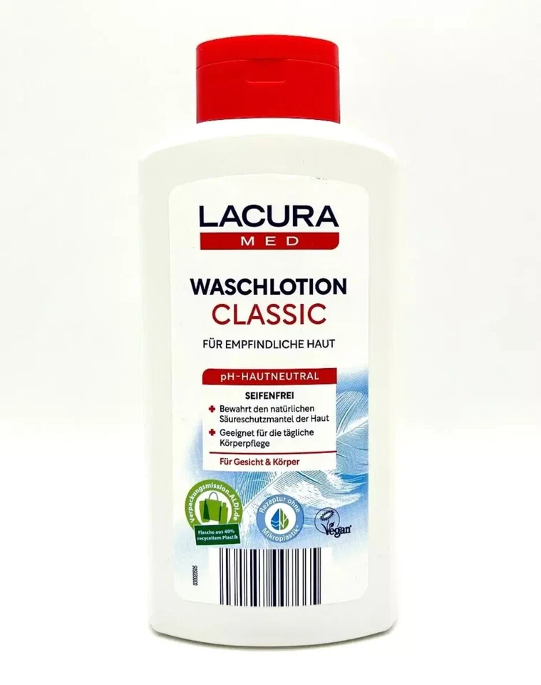 Loción de lavado Lacura Med Classic, pH 5,5, cuidado suave sin jabón, 500 ml, nueva - Imagen 1 de 1