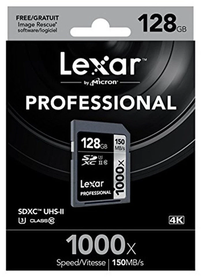 Lexar Professional 128GB 1000x 150MB/s SDXC SD Memory Card 4K UHS-II U3 CLASS 10 - Image 1 of 1