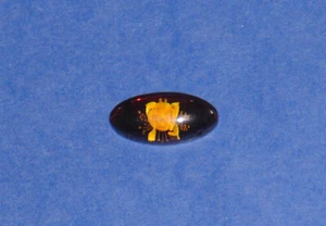 Amber Etched Rose Double Hole Oval Focal Bead Embellishment Collectable - NOS - Picture 1 of 20