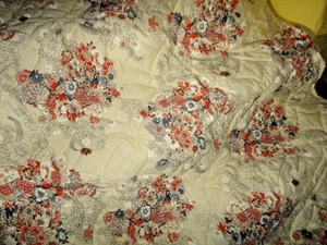 VINTAGE J.P. STEVENS VICTORIAN BOUQUET RUST FLORAL KING/CALIFORNIA KING 1151X112 - Picture 1 of 7