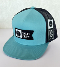SALTY CREW Alpha Twill Trucker Men's Hat Dark Aqua One size Adjustable NWT Z34