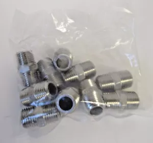 Nuevo Lote de 10 PIEZAS 3⁄8"" X Close MNPT Pezón Hexagonal 304 Acero Inoxidable #150 - Imagen 1 de 4