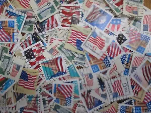 HENRY'S STAMPS - 1000 U.S. FLAGS - USED/OFF PAPER - BULK MIX. FREE SHIPPING - Picture 1 of 1