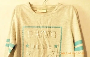 NWT Girls Bobbie Brooks Gray & Teal Long Sleeve Shirt M - Picture 1 of 3