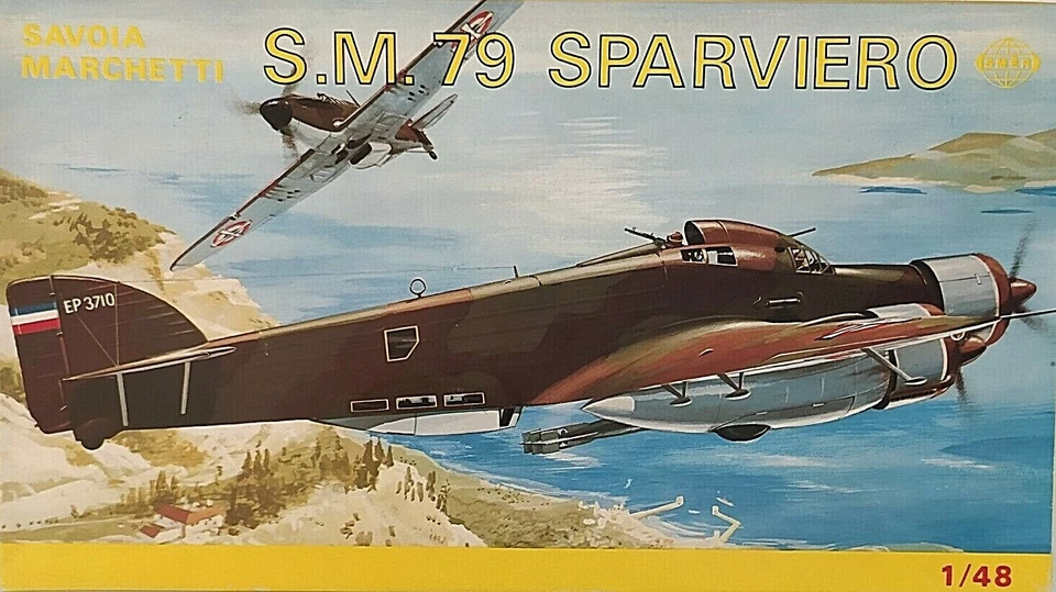SMER 1:48 KIT AEREO DA MONTARE SAVOIA MARCHETTI S.M. 79 SPARVIERO     ART 008211 - Immagine 1 di 1