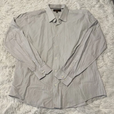 Camisa Ben Sherman Para Hombres Talla L 16.5 34-35 Azul Rayas Manga Larga Abotonada Foto 1 de 3