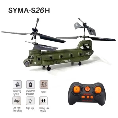 Mini Kids Electric Toy RC Helicopter Chinook Gyro Remote Control Aircraft Micro - Image 1 of 4