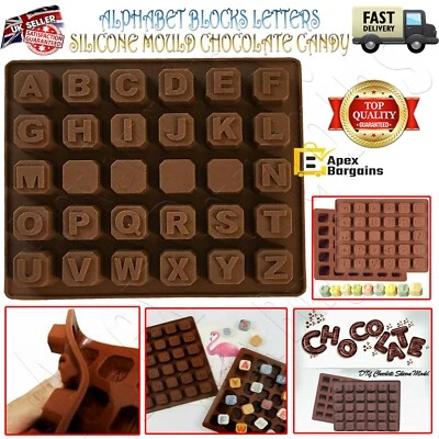 Silicone Alphabet Blocks Letters Mould Chocolate Fondant Mold Candy Name Baking - Image 1 of 4