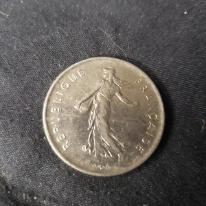 1970 FRANCE La Semeuse French SOWER WOMAN Old LARGE Silver 5 Francs Coin - Picture 1 of 2
