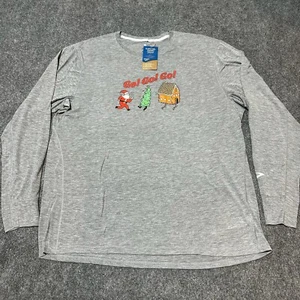 NEW Brooks Shirt Mens XXL Grey Tee Quick Dry Sweat Wicking Long Sleeve Holiday - Picture 1 of 12