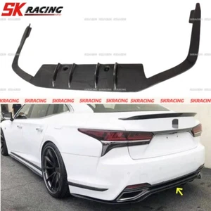 Fits For Lexus LS500h 2018-24 Real Carbon Fiber Rear Bumper Diffuser Lip Bodykit - Picture 1 of 10