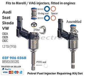 Fuel Injector Service Kit 03F906036B for Audi Seat Skoda VW 1.2 TSI (TFSI) - Picture 1 of 6