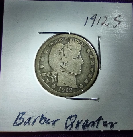 1912 S 25C Barber Quarter G+ San Francisco Mint Cover