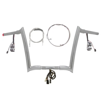 1 1 1/4» хром 12» предварительно проводной Yaffe бар набор 2008-2013 Harley Road King w/Cruz w/ABS - Изображение 1 из 2