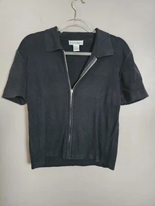 Dress Barn Women's Vintage Black Zip Up Cardigan Size Large - Picture 1 of 5