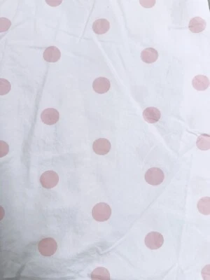 Crate and Barrel Kids _Land of Nod_ Sleep Baby Pink Polka dot Print Crib Sheet - Image 1 of 2