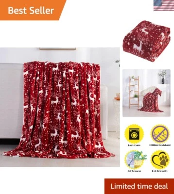 Ultra-Soft Lightweight Velvet Blanket - All-Year Warmth in Stylish Prints, 50x60 - Image 1 of 4