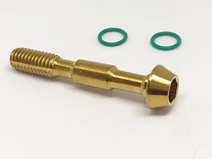  GOLD ANO Titanium Banjo Bolt w/ O-rings For Shimano XTR XT SLX M8000 M7000 - Picture 1 of 5