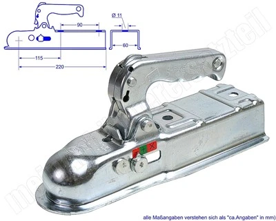 ALBE Berndes Zugkugelkupplung Kugelkupplung Vierkant Rohr 60mm EM 80 V F 05260 - Bild 1 von 2