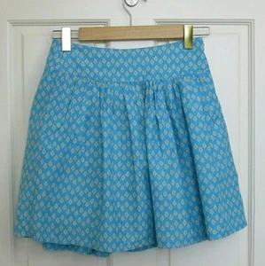 Penguin Blue Pleated Skirt Womens Size 2 25x17 Lined Geometric 81-25438 - Picture 1 of 5
