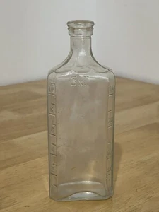 Graduated Medicine Apothecary Clear Glass Bottle 3xii - 8” Tall - Picture 1 of 11