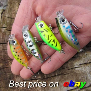 PERCH Fishing Lure Mini Countdown Trout Chub 4 x REALSCALE FREE DELIVERY - Picture 1 of 13