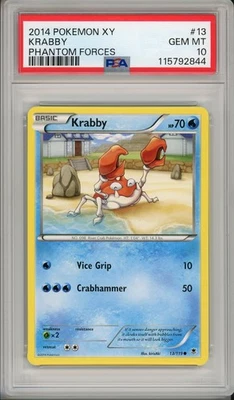 2014 Pokemon XY Phantom Forces Krabby #13 PSA 10 Pop 2 - Image 1 of 2
