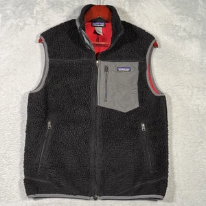Patagonia Vest Mens Medium Black Gray Classic Retro-X Fleece Sherpa STY 23047 - Picture 1 of 11