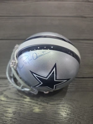 Mini capacete autógrafo Michael Irvin Riddell com certificado de autenticidade Dallas Cowboys - Imagem 1 de 4