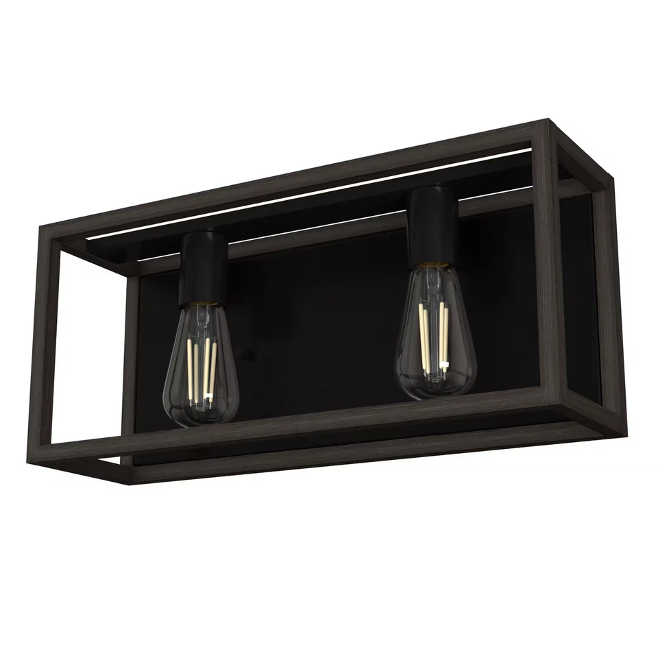 Hunter Squire Manor 2-Light Bathroom Vanity Light in Matte Black - Image 1 of 1