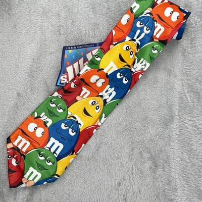 M&M's галстук мужской 4» широкий персонажей по всему большой печати Марс конфеты новинка с Ярлыками - Изображение 1 из 4