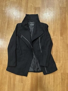 Express Women’s Wool Black Coat Lapel Size Small - Picture 1 of 7