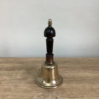 A superb Antique Brass vintage School/Church Bell with rosewood handle  - Image 1 of 4