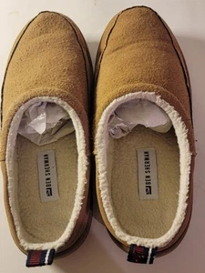 Ben Sherman Men's House Slippers Size 8 BNMS20011 Matt Clog Tan Wool M Width - Picture 1 of 11