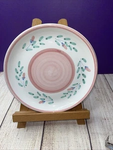 Caleca pottery PINK GARLAND 8 1/4" Salad Plates Italy - Picture 1 of 3