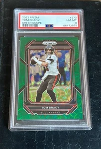 2022 Panini Prizm Tom Brady Green Scope /75 #273 PSA 8 Buccaneers Patriots - Picture 1 of 2