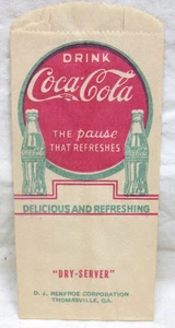 Vintage Coca-Cola "Dry-Servierer" (rutschfest) Flaschentasche in unbenutztem Zustand, Coke - Bild 1 von 2