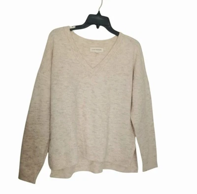 Lucky Brand Wool V Neck Sweater Size S Oatmeal Color-NWT - Image 1 of 4