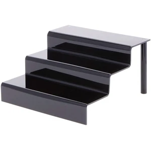 Plymor Black Acrylic 3-Step Display Stairs, 6.375" H x 12" W x 12.625" D - Picture 1 of 1