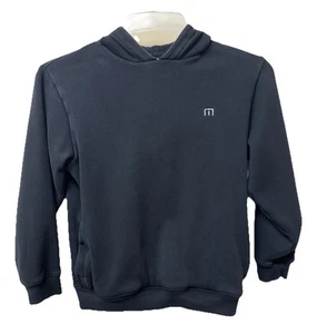 Travis Mathew Hoodie Mens Unisex Large Black Cloud Fleece Pullover Sweater - Picture 1 of 5