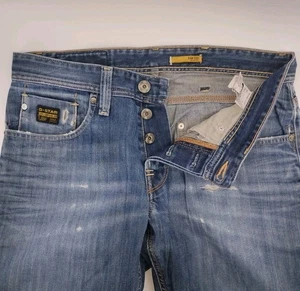 Pantalones de mezclilla rectos G-STAR Raw Porter para hombre 33x32 índigo botón mosca - Imagen 1 de 17