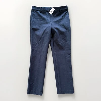 Calça Ankle Feminina Ann Taylor 2 Azul Marinho Cintura Média Frente Plana Profissional Nova com etiquetas - Imagem 1 de 4