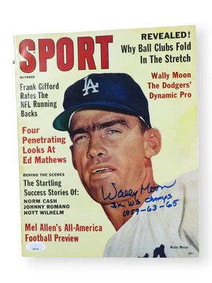 Wally Moon Signed Autographed Magazine SPORT 1961 Dodgers Inscribed JSA CB83168 - Image 1 of 4