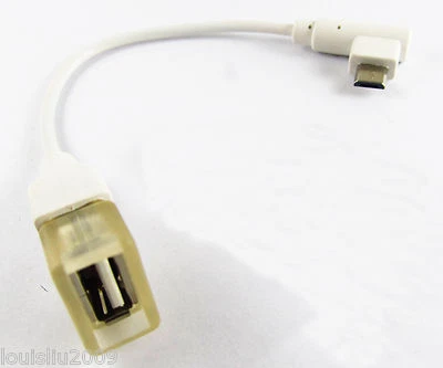 5pcs White Right angle USB 2.0 Female to Micro USB Male OTG Host Cable Adapter - Image 1 of 4