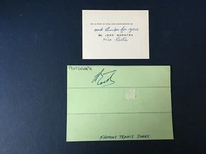 JEAN BOROTRA - LEGENDARY TENNIS PLAYER - SUPERB SIGNED CARD & COMPLIMENT SLIP - Picture 1 of 1
