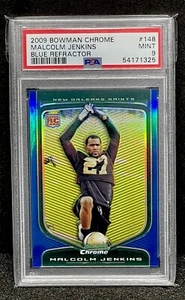 Malcolm Jenkins Rookie PSA 2009 Bowman Cromo Blu Rifrattore /150 Grado PSA 9 - Foto 1 di 4